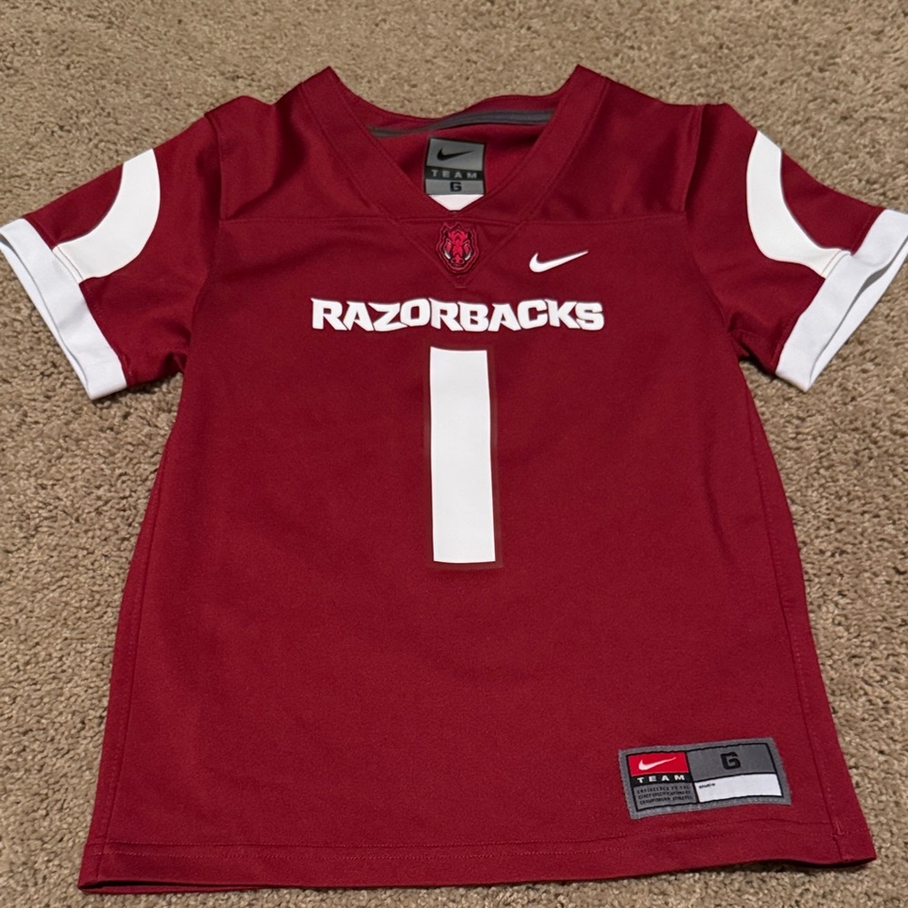 Nike Kids Razorbacks Maroon and White Jersey